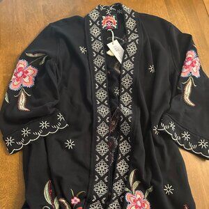 Johnny Was NWT French Terry Kimono Coat